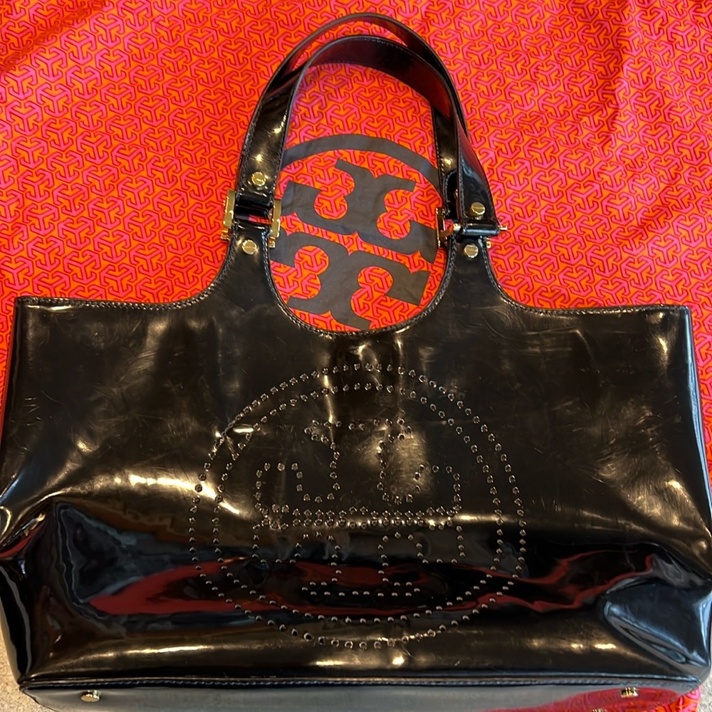 Tory Birch Black patent leather handbag